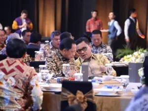 Menteri Dalam Negeri (Mendagri) Muhammad Tito Karnavian dalam acara Adhyaksa Awards 2025 di Hotel The Westin, Jakarta Selatan, Selasa (23/9/2025).