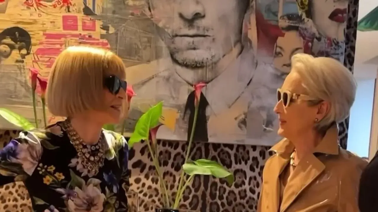 Meryl Streep dan Anna Wintour bertemu di Milan Fashion Week, Jumat (27/9/2025) lalu. 