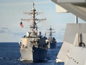 NATO's Neptune Strike exercise involved dozens of ships in the North Sea (Jonathan KLEIN)