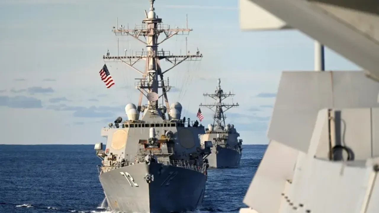 NATO's Neptune Strike exercise involved dozens of ships in the North Sea (Jonathan KLEIN)