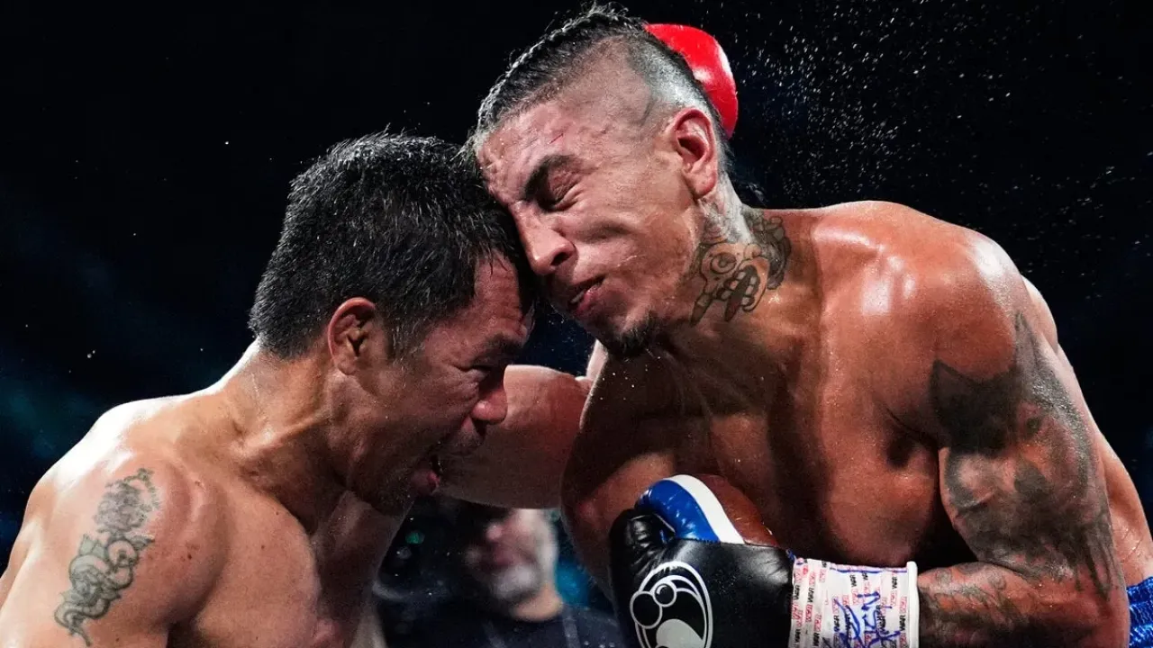 Pacquaio during his draw with Mario Barrios (Copyright 2025 The Associated Press. All rights reserved.)