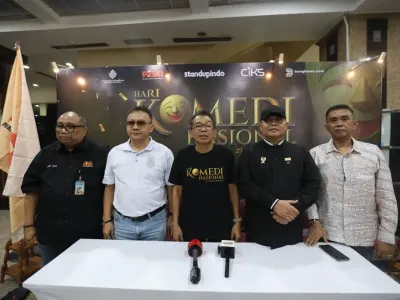 PaSKI dalam perayaan Hari Komedi Nasional di Gedung A Kementerian Kebudayaan, Jakarta Pusat, Sabtu (27/9/2025)
