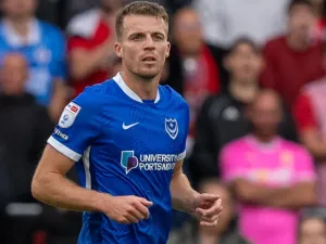 Portsmouth defender Conor Shaughnessy in match action