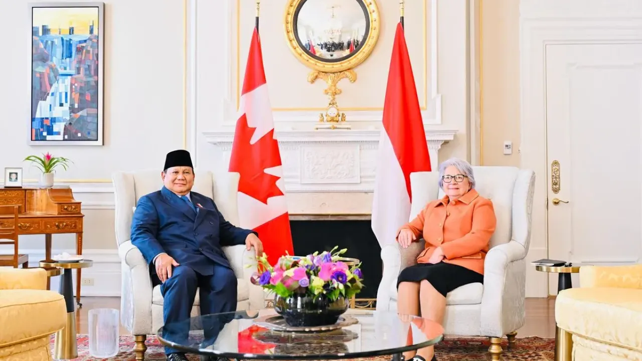Presiden RI Prabowo Subianto bertemu Gubernur Jenderal Kanada Mary Simon di Ottawa, Rabu (24/9/2025). 