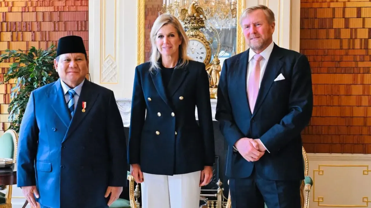 Presiden RI Prabowo Subianto diterima Raja dan Ratu Belanda di Den Haag, Belanda, Jumat (26/9/2025). 