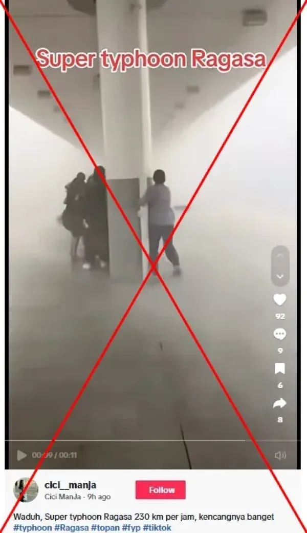 <span>Screenshot of false TikTok post taken September 24, 2025, with red cross mark added by AFP</span>