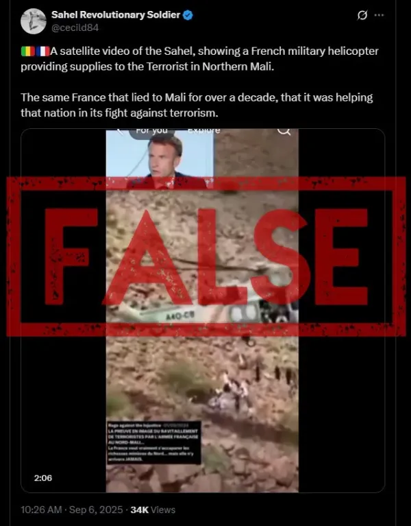 <span>Screenshot of the false X post taken on September 22, 2025</span>