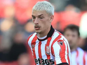 Stoke City midfielder Tomas Rigo in action 