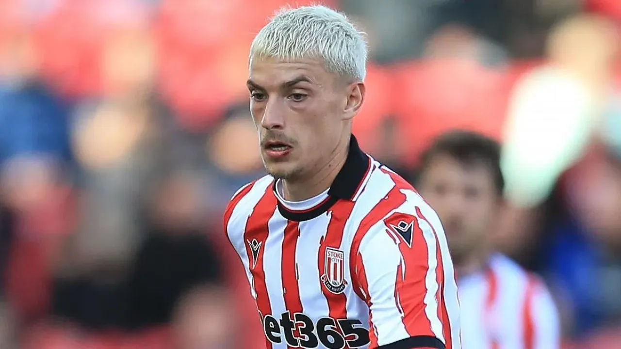 Stoke City midfielder Tomas Rigo in action 
