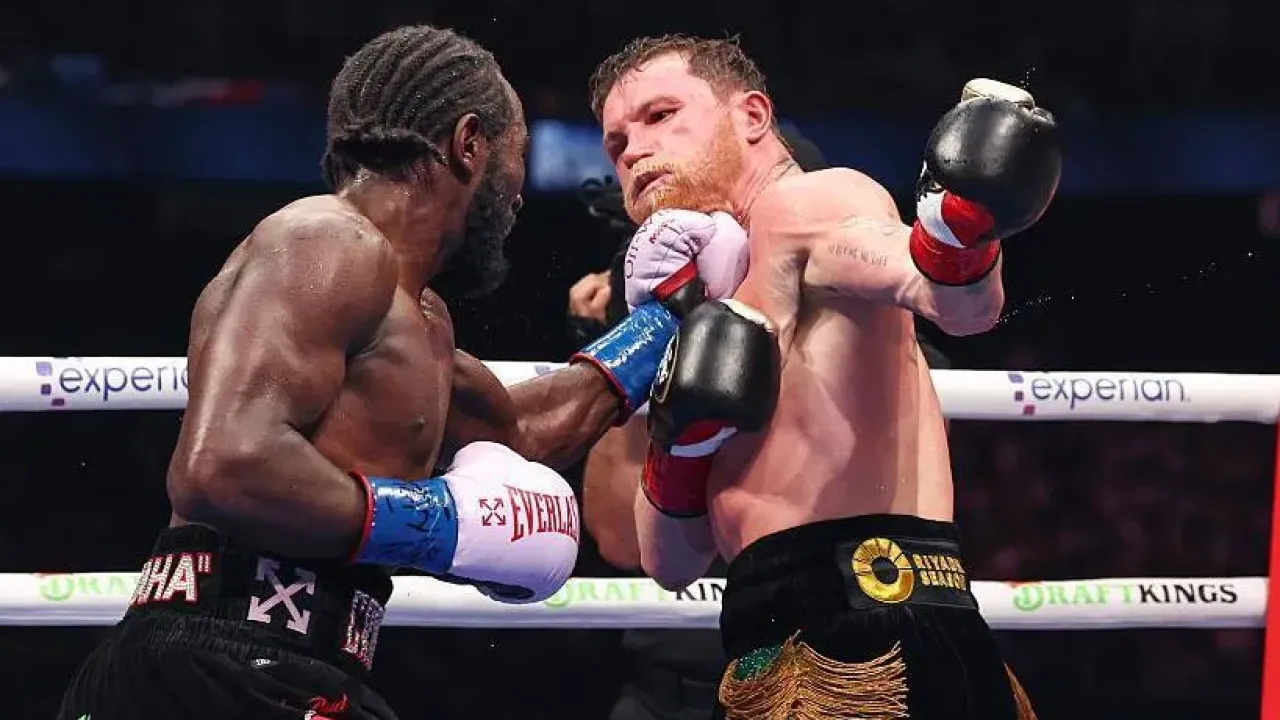 Terence Crawford punches Saul Canelo Alvarez