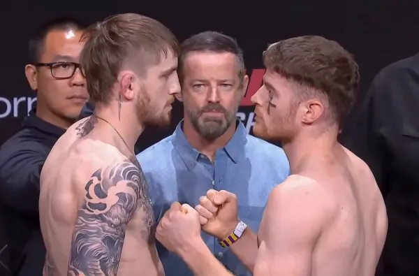Tom Nolan vs. Charlie Campbell - UFC Perth weigh-ins faceoff