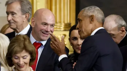 UFC president Dana White (left) with former US president Barack Obama (Getty Images)
