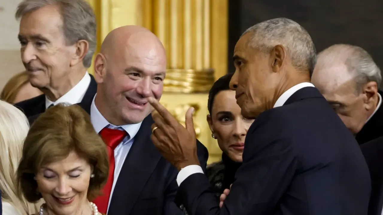 UFC president Dana White (left) with former US president Barack Obama (Getty Images)