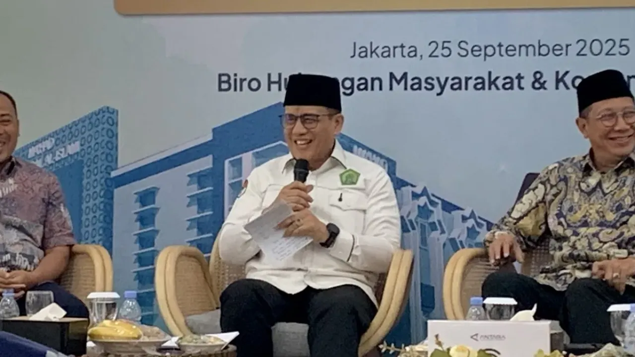 Wakil Menteri Agama (Wamenag) Republik Indonesia, Muhammad Syafi'i dalam acara Diskusi Media di Antara Heritage, Jakarta Pusat, Kamis (25/9/2025).