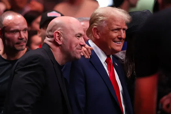 White with US president Donald Trump, who has attended multiple UFC events (Getty Images)