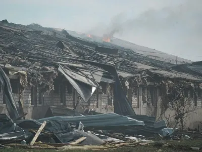 A massive strike by Russian drones hit a farm in the Nova Vodolaha settlement hromada in the Kharkiv region. / Credit: Viktoriia Yakymenko/Suspilne Ukraine/JSC &quot;UA:PBC&quot;/Global Images Ukraine via Getty Images