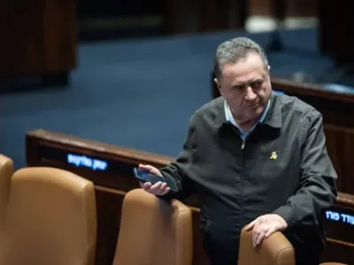Defense Minister Israel Katz attends a plenum session at the assembly hall of the Knesset, the Israeli parliament in Jerusalem, September 10, 2025. (credit: Chaim Goldberg/Flash90)