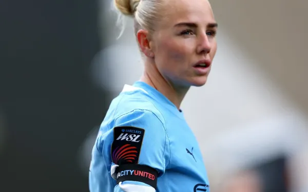 A detailed view of the black armband worn by Alex Greenwood of Manchester City in honour of the victims of the Heaton Park Synagogue attack during the Barclays Women's Super League match between Manchester City and Arsenal at Joie Stadium on October 04, 2025