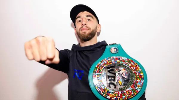 GLASGOW, SCOTLAND - OCTOBER 02: Nathaniel Collins during a press conference ahead of the Nathaniel Collins vs Cristobal Lorente boxing match at the Glasgow Science Centre, on October 02, 2025, in Glasgow, Scotland. (Photo by Ross MacDonald/SNS Group via Getty Images)