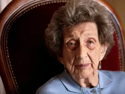 Camille Senon was 20 years old when the Third Reich's elite SS unit marched into Oradour, killing 642 villagers, including all of her family (PASCAL LACHENAUD)