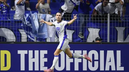 Andrew Jung penyerang Persib asal Perancis buka keran golnya di ajang AFC Champions League Two (ACL 2) 2025-2026 kala mengalahkan Bangkok United, Rabu (1/10/2025) di Stadion BG Pathum Thani, Thailand. 
