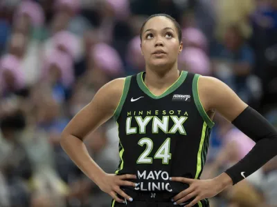 Minnesota Lynx forward Napheesa Collier (24) during the second half against the Golden State Valkyries at Target Center in Minneapolis, Minnesota, on Sept. 11, 2025.