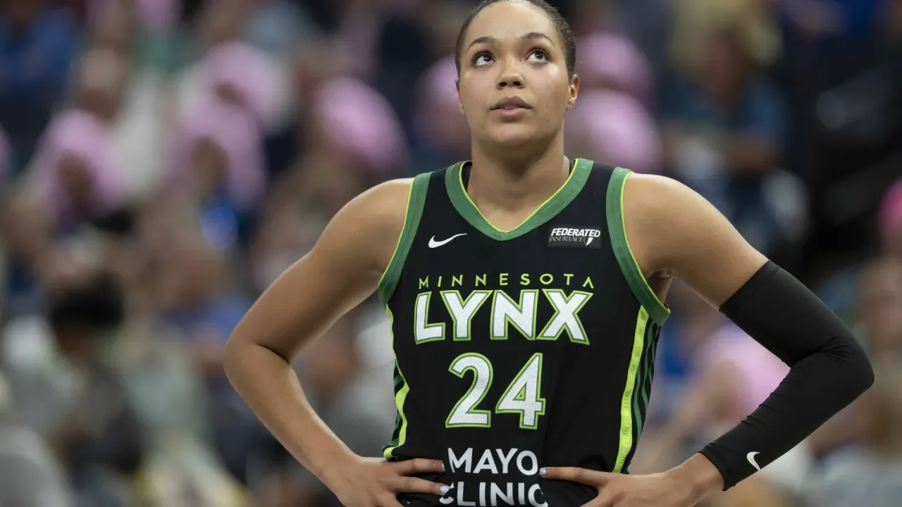 Minnesota Lynx forward Napheesa Collier (24) during the second half against the Golden State Valkyries at Target Center in Minneapolis, Minnesota, on Sept. 11, 2025.