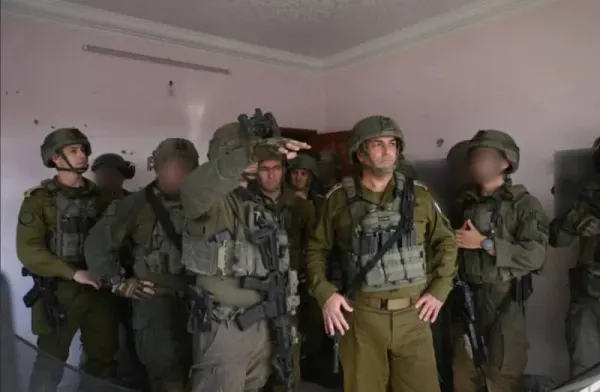 IDF Chief of Staff Lt.-Gen Eyal Zamir (center) conducts a field tour with other senior officers in the Gaza Strip, September 30, 2025. (credit: IDF SPOKESPERSON'S UNIT)