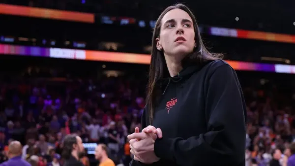 Caitlin Clark of the Indiana Fever walks off the court following her team's game against the Phoenix Mercury at PHX Arena on September 02, 2025. - Christian Petersen/Getty Images
