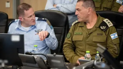 Israeli Air Force chief Tomer Bar and IDF chief Eyal Zamir seen in operational assessments during the war with Iran, June 13, 2025 (credit: IDF SPOKESPERSON'S UNIT)