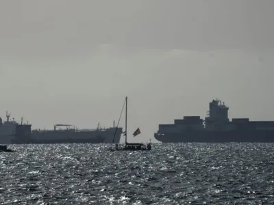 A vessels of the Sumud Flotilla enters Ashdod port escorted by the Israeli Navy. Prior to their arrival at the Gaza Strip, international activists boarding ships filled with humanitarian aid for Palestinians were detained by the Israeli Navy in international waters. Ilia Yefimovich/dpa