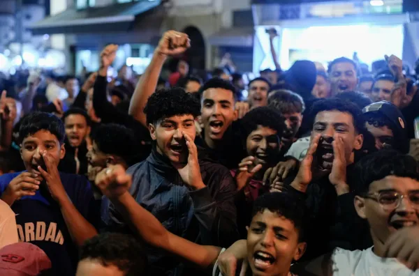 Youth take part in anti-corruption protests calling for education and healthcare reforms, in Rabat, Morocco, Tuesday, Sept. 30, 2025. (AP Photo/Mosa'ab Elshamy)(ASSOCIATED PRESS)