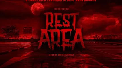 Poster film Rest Area yang dibintangi oleh Lutesha, Chicco Kurniawan, hingga Ajil Ditto.
