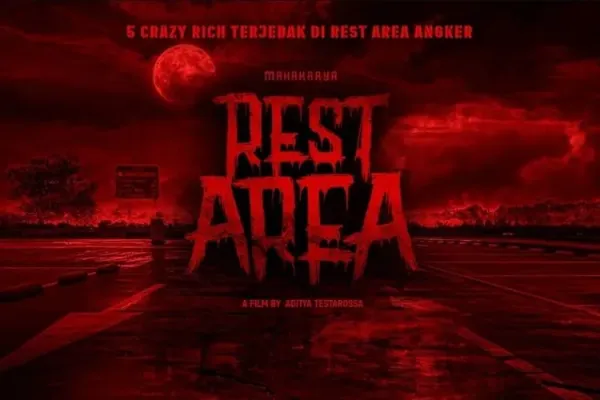 Poster film Rest Area yang dibintangi oleh Lutesha, Chicco Kurniawan, hingga Ajil Ditto.