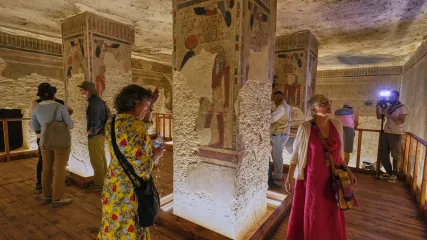 Visitors view the tomb of Amenhotep III, who ruled ancient Egypt between 1390 B.C. and 1350 B.C., in the Valley of Kings in the southern city of Luxor, Egypt. / Credit: Amr Nabil / AP