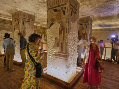 Visitors view the tomb of Amenhotep III, who ruled ancient Egypt between 1390 B.C. and 1350 B.C., in the Valley of Kings in the southern city of Luxor, Egypt. / Credit: Amr Nabil / AP