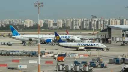 A Ryanair plane on the tarmac at Ben-Gurion Airport, March 2, 2021. (credit: YOSSI ALONI/FLASH90)