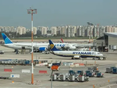 A Ryanair plane on the tarmac at Ben-Gurion Airport, March 2, 2021. (credit: YOSSI ALONI/FLASH90)