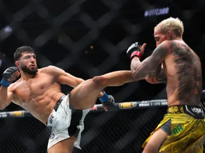 Arman Tsarukyan (left) has not fought since beating Charles Oliveira in April 2024 (AP)