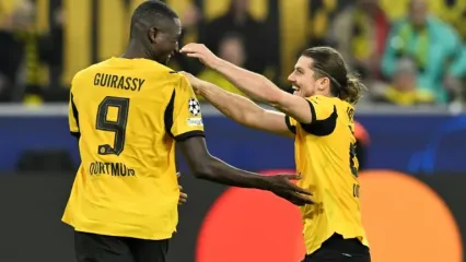 Borussia Dortmund's Serhou Guirassy got a goal and an assist in a 4-1 win over Athletic Bilbao (INA FASSBENDER)