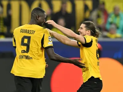Borussia Dortmund's Serhou Guirassy got a goal and an assist in a 4-1 win over Athletic Bilbao (INA FASSBENDER)