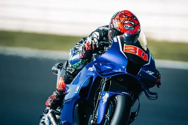 Fabio Quartararo saat mengetes Yamaha M1 V4 di Sirkuit MIsano