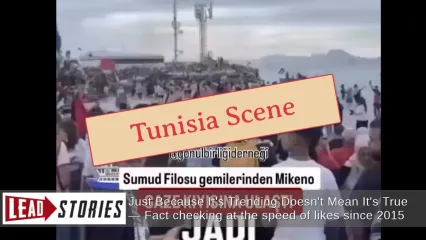 Fact Check: Video Does NOT Show Arrival Of Samud Flotilla In Gaza -- Crowd Gathered On Tunisia Beach To Support Them Passing By