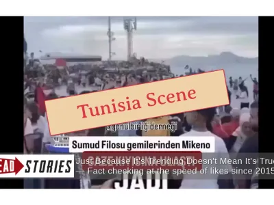 Fact Check: Video Does NOT Show Arrival Of Samud Flotilla In Gaza -- Crowd Gathered On Tunisia Beach To Support Them Passing By