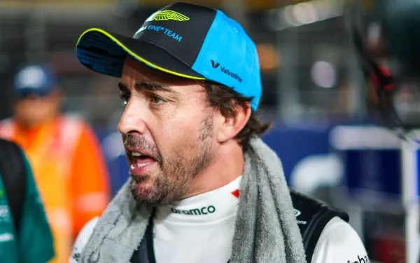 Fernando Alonso looks angry