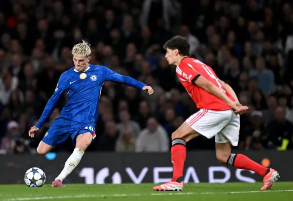 Garnacho enjoyed a productive evening, with his deflected strike the only goal (Chelsea FC via Getty Images)