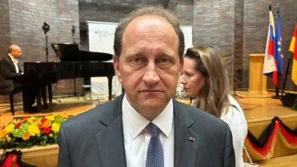 German ambassador to Russia Alexander Graf Lambsdorff attends a reception at the embassy to mark German Unity Day. Ulf Mauder/dpa