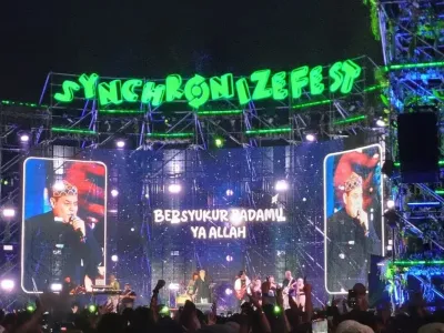 Haddad Alwi di hari terakhir Synchronize Fest yang diselenggarakan di Gambir Expo, Kemayoran, Jakarta Pusat, Minggu (5/10/2025).