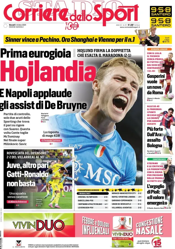 Hojlund Bawa Napoli Menang Dramatis dari Sporting (2)