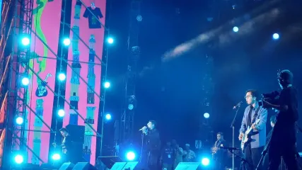 Kangen Band saat tampil di Synchronize Fest 2025 Gambir Expo, Kemayoran, Jakarta Pusat, Minggu (5/10/2025).